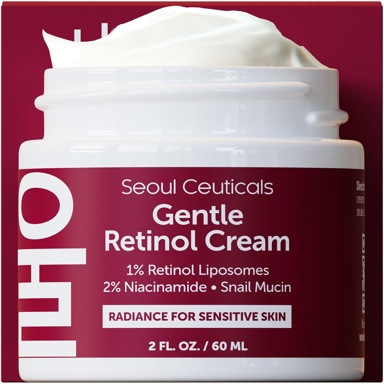 SeoulCeuticals 1% Korean Retinol Night Cream - 97.5% Snail Mucin + 2% Niacinamide Moisturizer for Face - Gentle K Beauty for Sensitive Skin 2oz-0