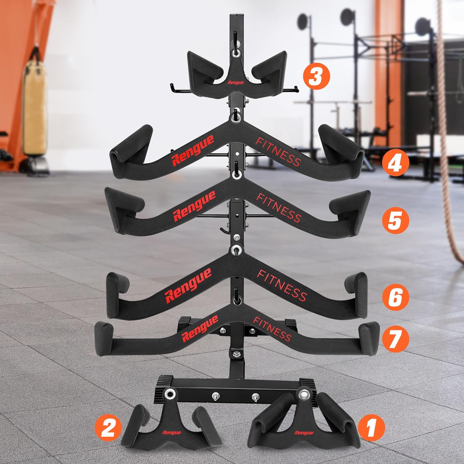 Rengue LAT Pull Down Bar T-Bar V-Bar Pulley Cable Machine LAT Pulldown Attachments Back Tricep Pull Down Attachment Strength Training Handle Grips LAT Pulldown Bar Press Down Exercises for Home Gym-1