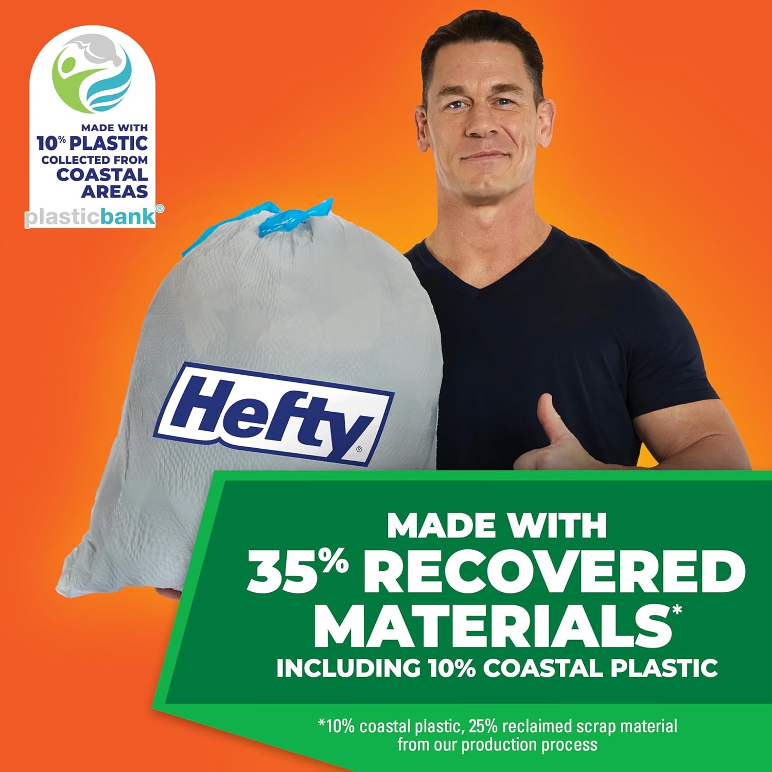 Hefty® Ultra Strong Tall Kitchen Trash Bags, 35% Recovered Materials, Seaside Breeze, 13 Gallon, 80 Count-2