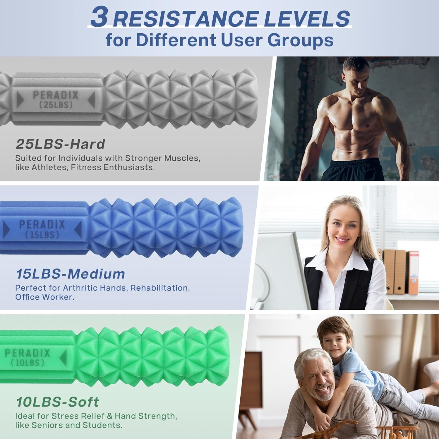 Peradix Tennis Elbow Therapy Bar, Flexible Resistance Exercise Bar for Physical Therapy, Relieve Tendonitis & Enhances Golfers Elbow Strengthener Set-1