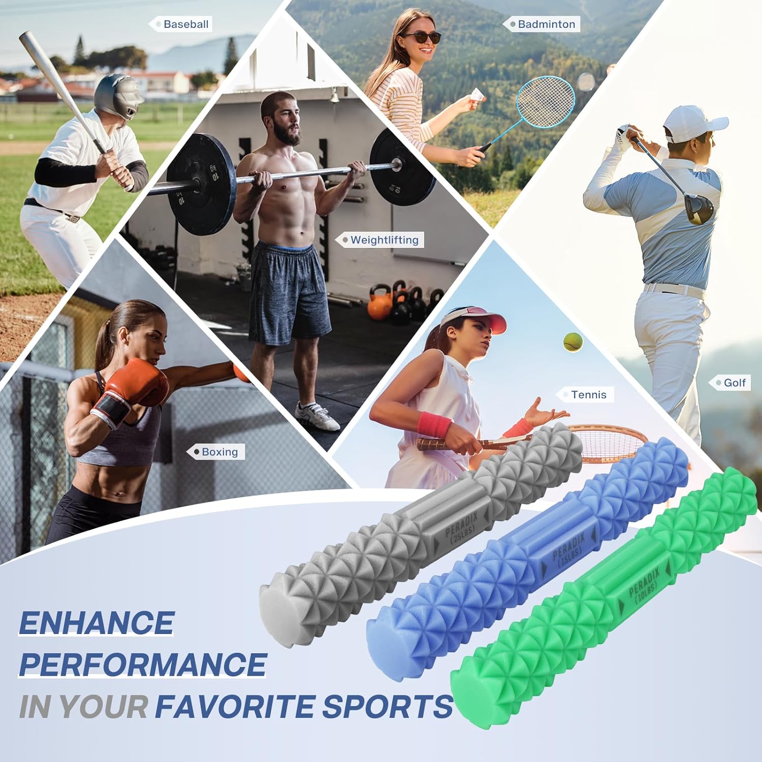 Peradix Tennis Elbow Therapy Bar, Flexible Resistance Exercise Bar for Physical Therapy, Relieve Tendonitis & Enhances Golfers Elbow Strengthener Set-5