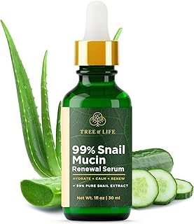 Tree of Life Beauty Hydrating Facial Serum - Advanced Snail Mucin 99% Pure Extract - Moisturizer for Hydration & Skin Regeneration - Reduces Fine Lines - Suitable for Sensitive Skin - 1 Fl Oz