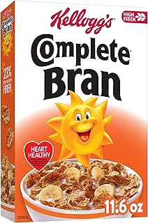 Kellogg's Complete Bran Breakfast Cereal, Fiber Cereal, Family Breakfast, Original, 11.6oz Box (1 Box)