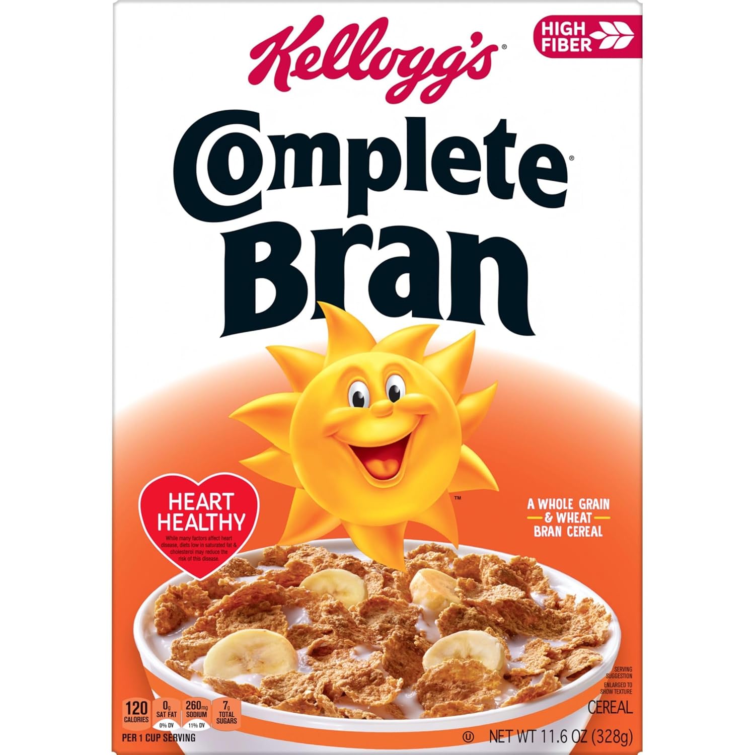 Kellogg's Complete Bran Breakfast Cereal, Fiber Cereal, Family Breakfast, Original, 11.6oz Box (1 Box)-5