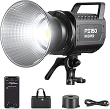 NEEWER FS150 LED Video Light 2.4G/APP Control, 130W 5600K COB Daylight Silent Photography Continuous Output Lighting 4 Precise Dimming Types 102000lux/1m CRI97+ 9 Effects Bowens Mount, US Plug