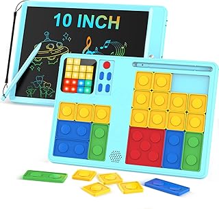 Maliton 2 in 1 Super Slide Puzzle Games with Writing Tablet, 530+ Puzzle Challenges Brain Teaser for Kids/Teens, Learning Toys Birthday Halloween Gifts for Boys Girls Travel Games for Road Trips