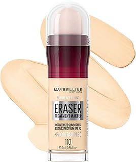 Maybelline Instant Age Rewind Eraser Foundation with SPF 20 and Moisturizing ProVitamin B5, 110, 1 Count