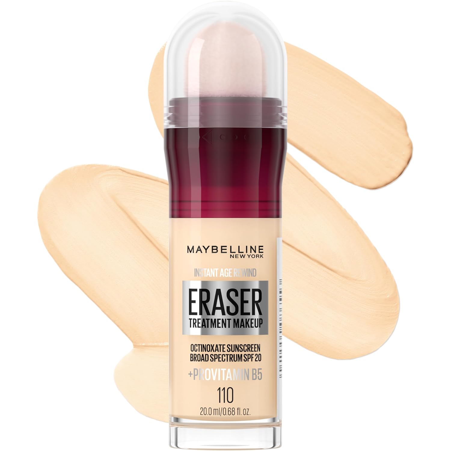 Maybelline Instant Age Rewind Eraser Foundation with SPF 20 and Moisturizing ProVitamin B5, 110, 1 Count-0