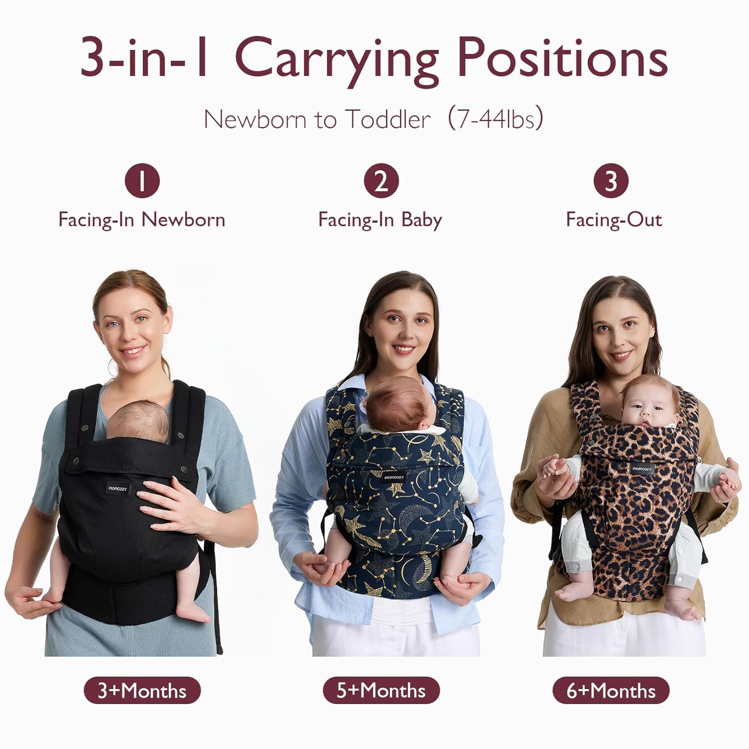 Momcozy Baby Carrier Newborn to Toddler - Ergonomic, Cozy and Lightweight Infant Carrier for 7-44lbs, Effortless to Put On, Ideal for Hands-Free Parenting, Enhanced Lumbar Support, Khaki-6