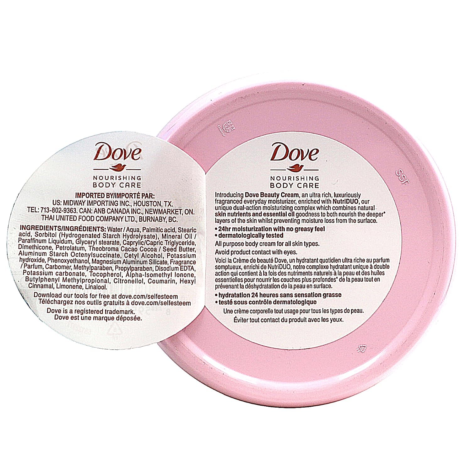 Dove Nourishing Body Care, Face, Hand, and Body Beauty Cream for Normal to Dry Skin Lotion for Women with 24-Hour Moisturization, 12-Pack, 2.53 Oz Each Jar-1