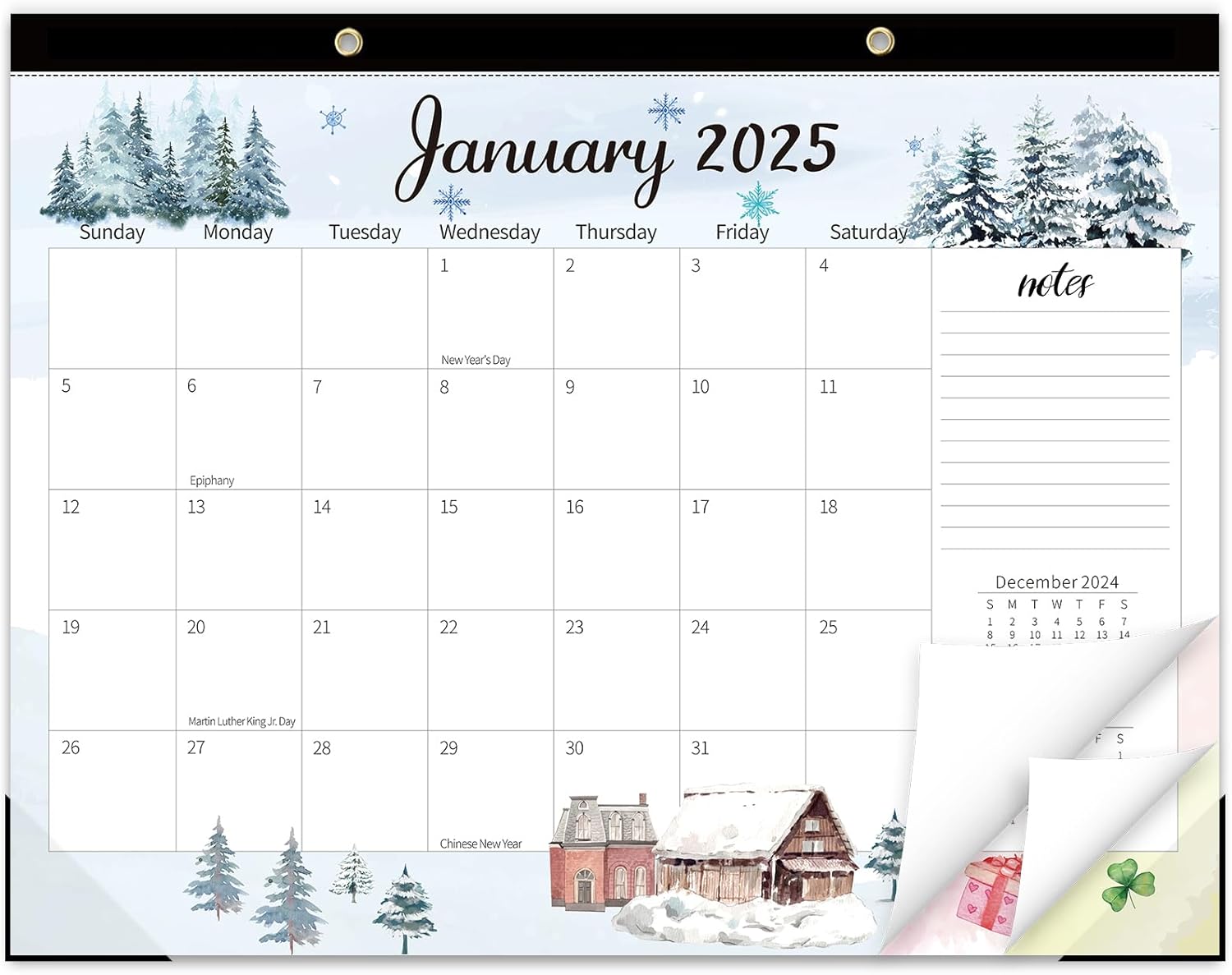 GuassLee Monthly Large Desk Calendar 2025-18 Months 22" x 17" Calendar from Jan. 2025 to Jun. 2026, Large Monthly Planner with Holiday Watercolor Design for Office School Home Organizing-0