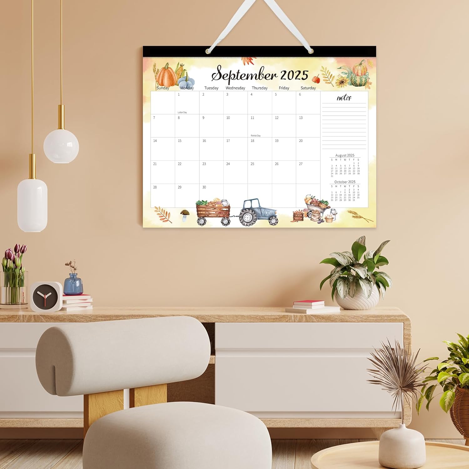 GuassLee Monthly Large Desk Calendar 2025-18 Months 22" x 17" Calendar from Jan. 2025 to Jun. 2026, Large Monthly Planner with Holiday Watercolor Design for Office School Home Organizing-7