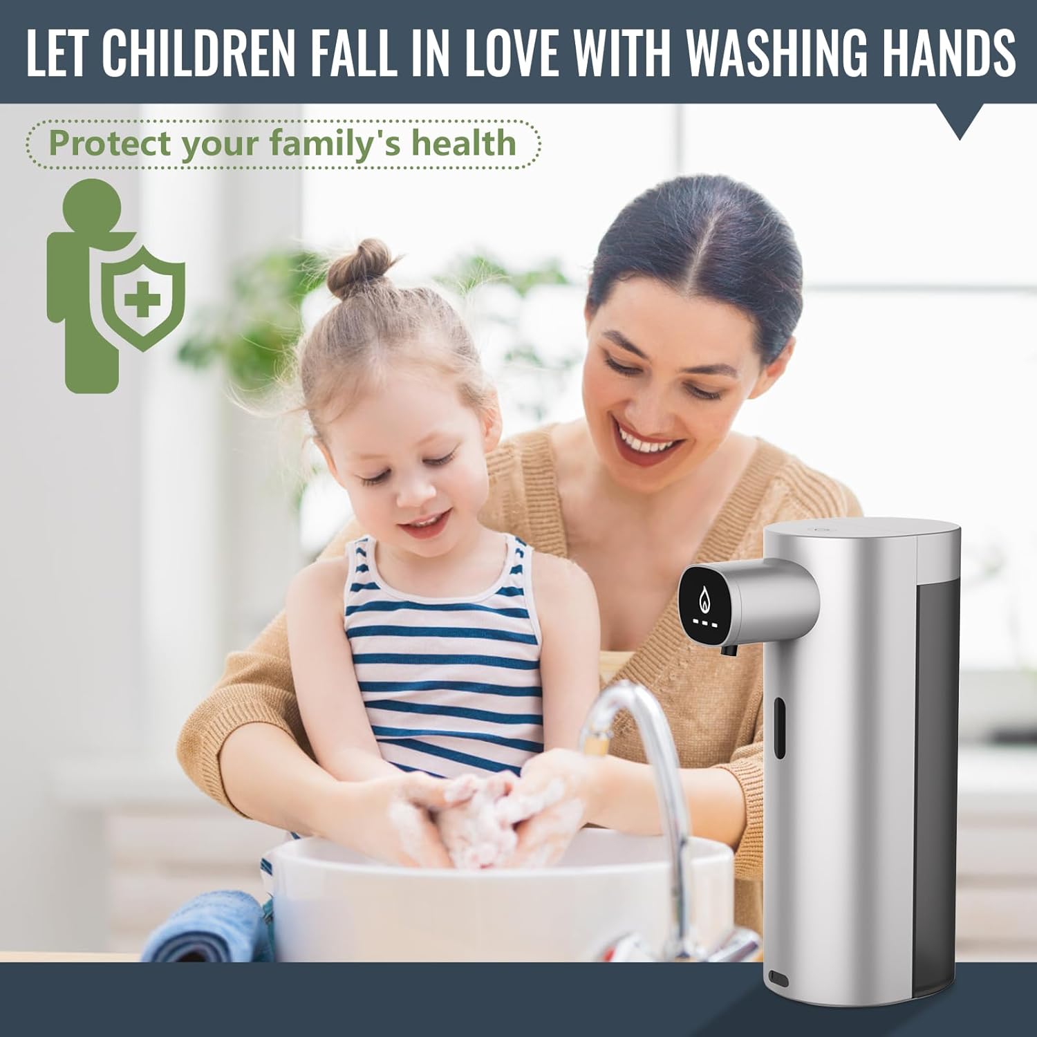 Soap Dispenser, Automatic Soap Dispenser, 3 Levels Adjustable Soap Dispenser Bathroom, 10.1OZ/300ml Automatic Soap Dispenser Touchless, USB Rechargeable Touchless Soap Dispenser for Bathroom, Kitchen-6