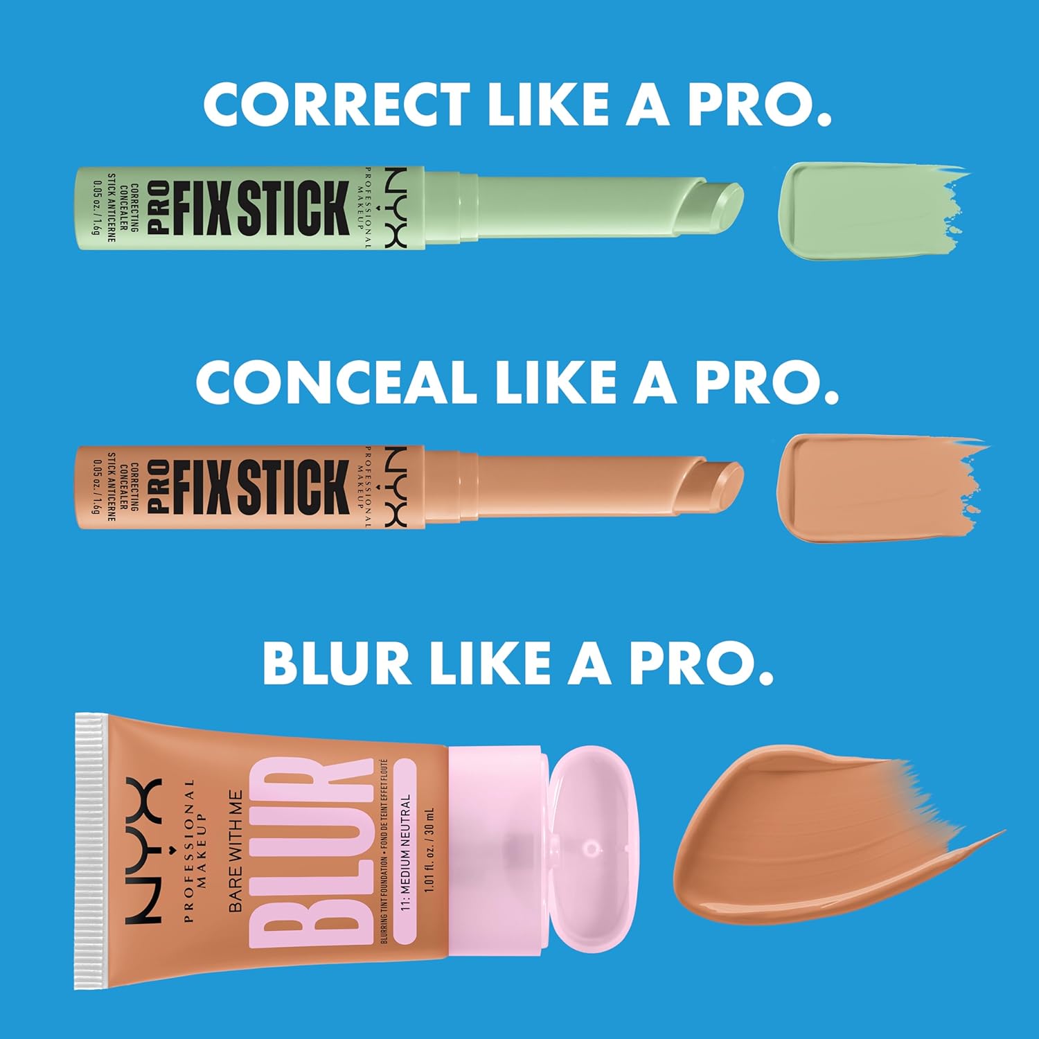 NYX PROFESSIONAL MAKEUP Pro Fix Stick Correcting Concealer, Buildable Medium Coverage Concealer Stick - Green-6