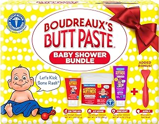 Boudreaux's Butt Paste Baby Shower Bundle, Baby Diaper Rash Cream Ointments & Applicator Kit