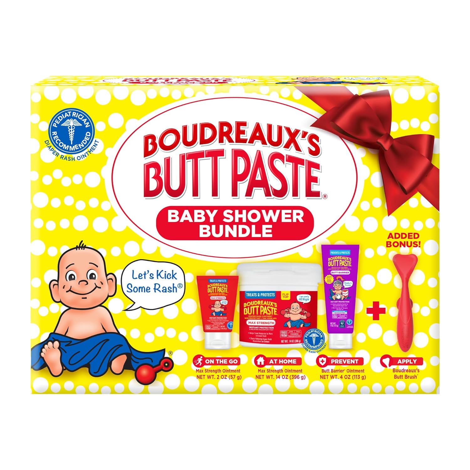 Boudreaux's Butt Paste Baby Shower Bundle, Baby Diaper Rash Cream Ointments & Applicator Kit-0