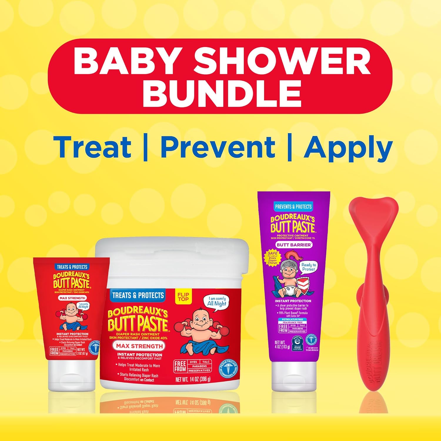 Boudreaux's Butt Paste Baby Shower Bundle, Baby Diaper Rash Cream Ointments & Applicator Kit-1