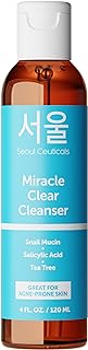 SeoulCeuticals Korean Acne Snail Cleanser Face Wash - Snail Mucin, Salicylic Acid & Tea Tree Acne Treatment for Sensitive Skin & K Beauty Glow 4oz