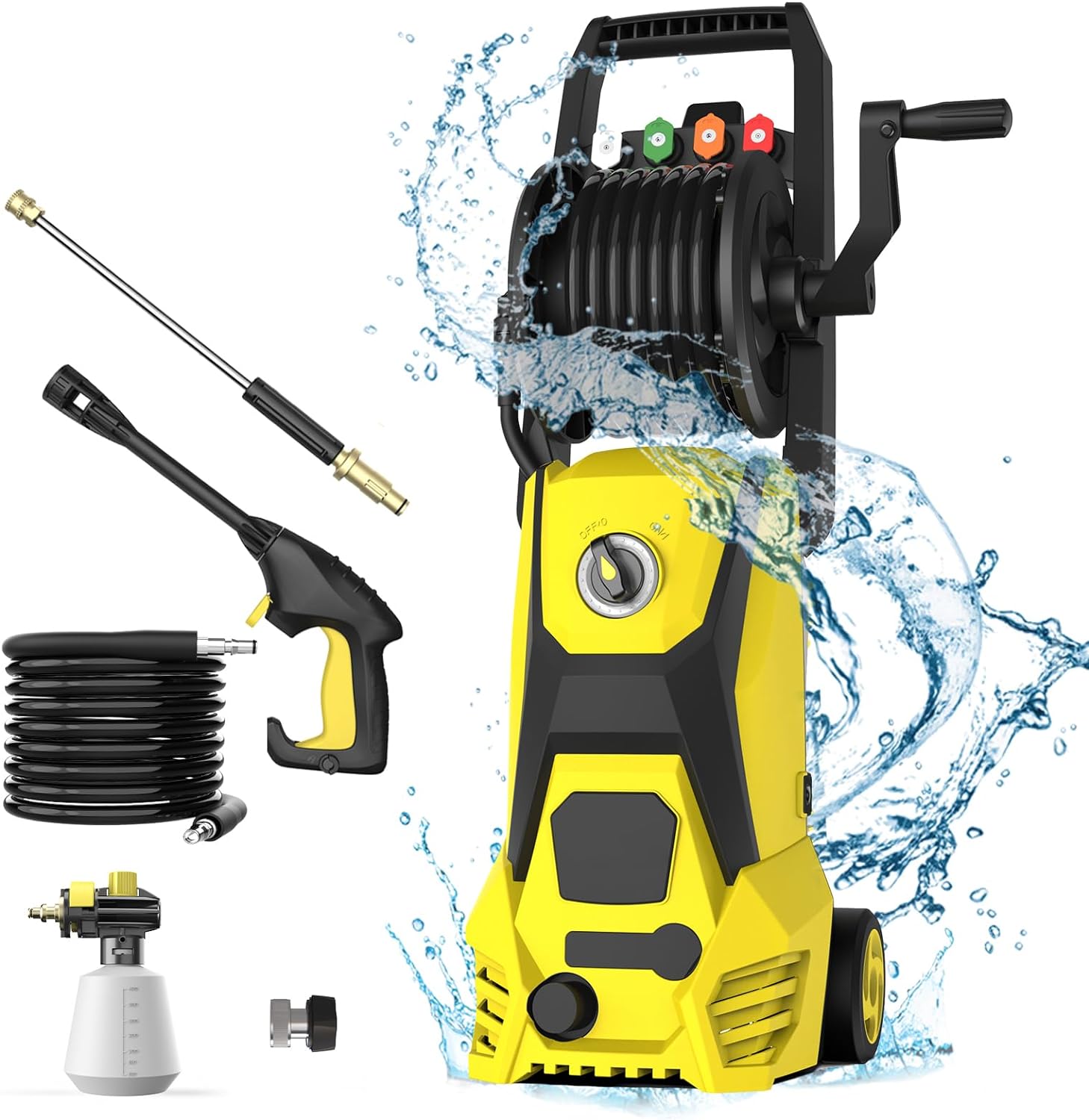 Electric Pressure Washer - 4500PSI 3.2GPM 20FT Hose 35FT Power Cord 4 Different Tips Power Washer Powerd for Patios-0