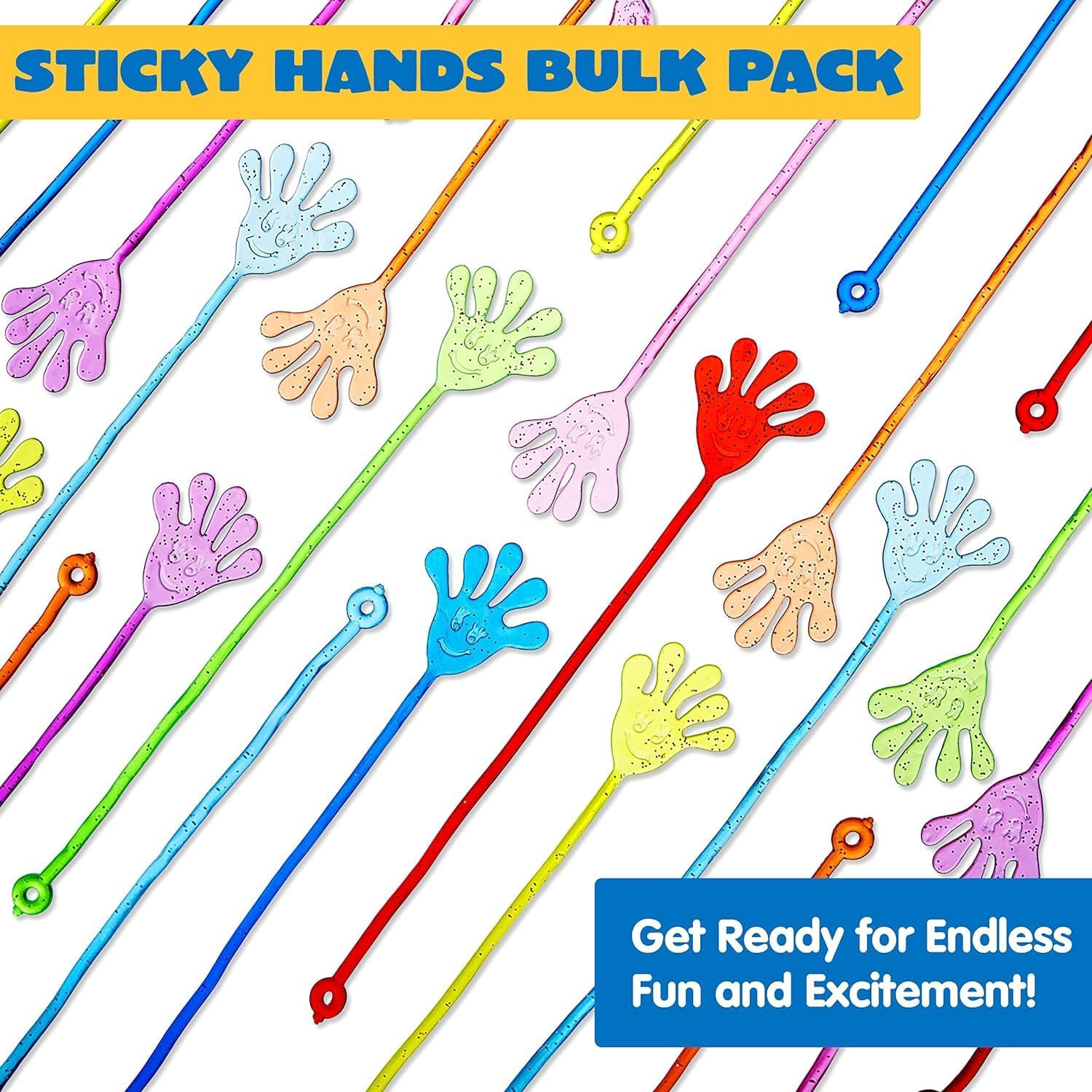 JOYIN 48Pcs Sticky Hands Party Favors, Party Table Favors Set for Kids, Holiday Traditions, Xmas Gift, Bendy Tube, Bendy Tubes, Extreme Stretch Fidget, Fun Fidget Toys for Kids-3