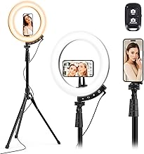 UBeesize Upgraded 12'' Ring Light with 62'' Tripod Stand and Magnetic Phone Holder,LED Selfie RingLight for iPhone with Wireless Remote,Circle Light for Tiktok/YouTube/Photography/Makeup/Live Stream