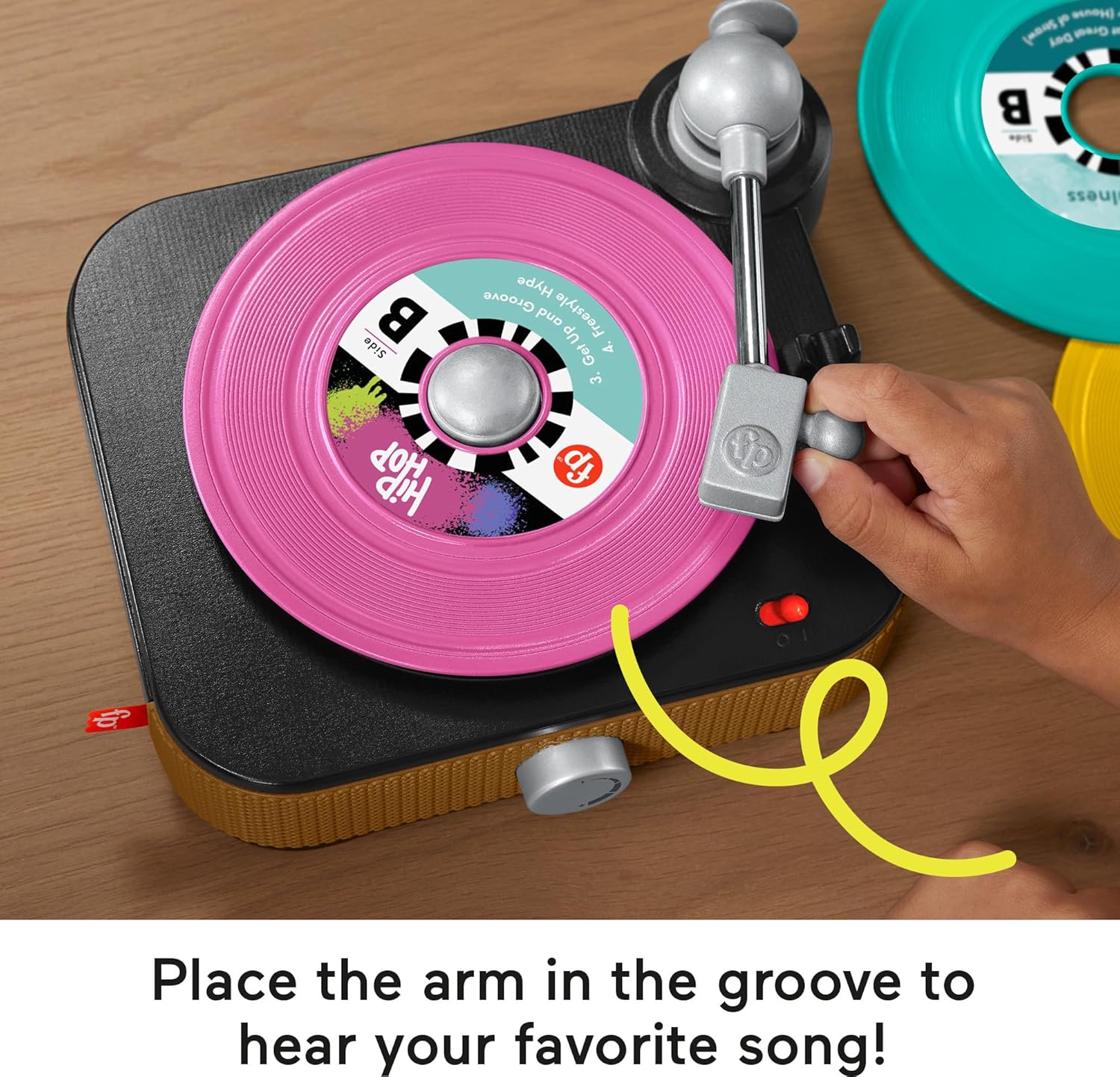 Fisher-Price Musical Toy, Rockin’ Record Player for Preschool Pretend Play for Kids Ages 3+ Year-3