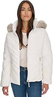 Tommy Hilfiger Women's Faux Fur Trimmed Short Puffer