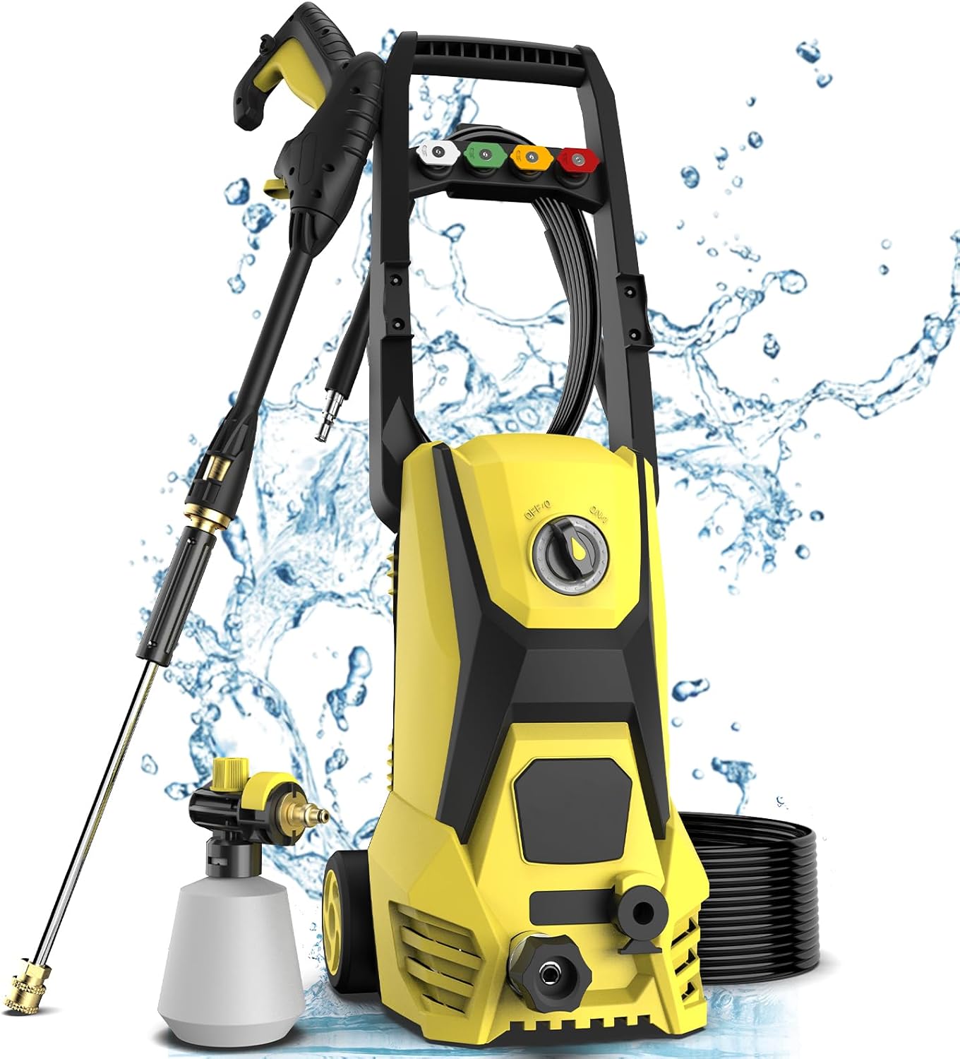 Electric Pressure Washer - 4200PSI Electric Power Washer with 20FT Hose, 35FT Power Cord, 4 Nozzles, High Pressure Washer for Cars, Fences, Patios, Driveways-1