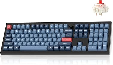 Keychron V6 Max Wireless Custom Mechanical Keyboard, 2.4 GHz Bluetooth QMK Full-Size Layout RGB with Hot-swappable Gateron Red Switch Compatible with Mac Windows Linux