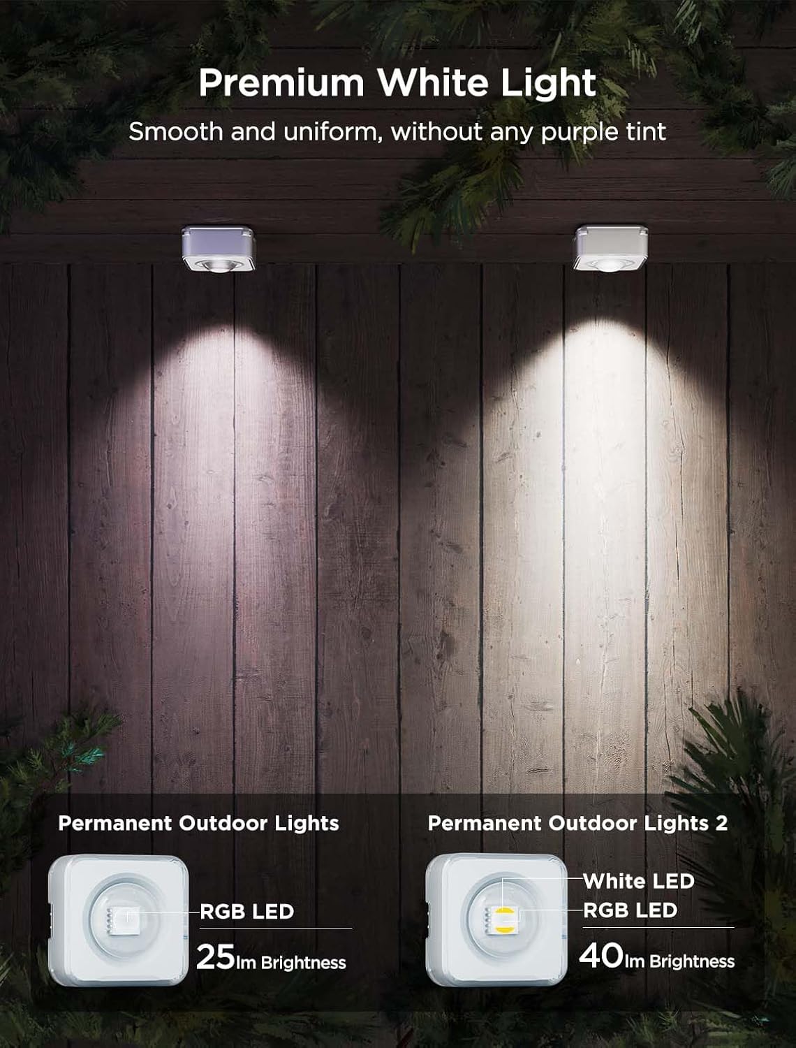 Govee Permanent Outdoor Lights 2, 100ft RGBIC Outdoor Lights with 72 LED Lights, IP67 Waterproof, 100 Scene Modes with 40lm White for Halloween Decor, Works with Alexa, Google Assistant, White Version-7