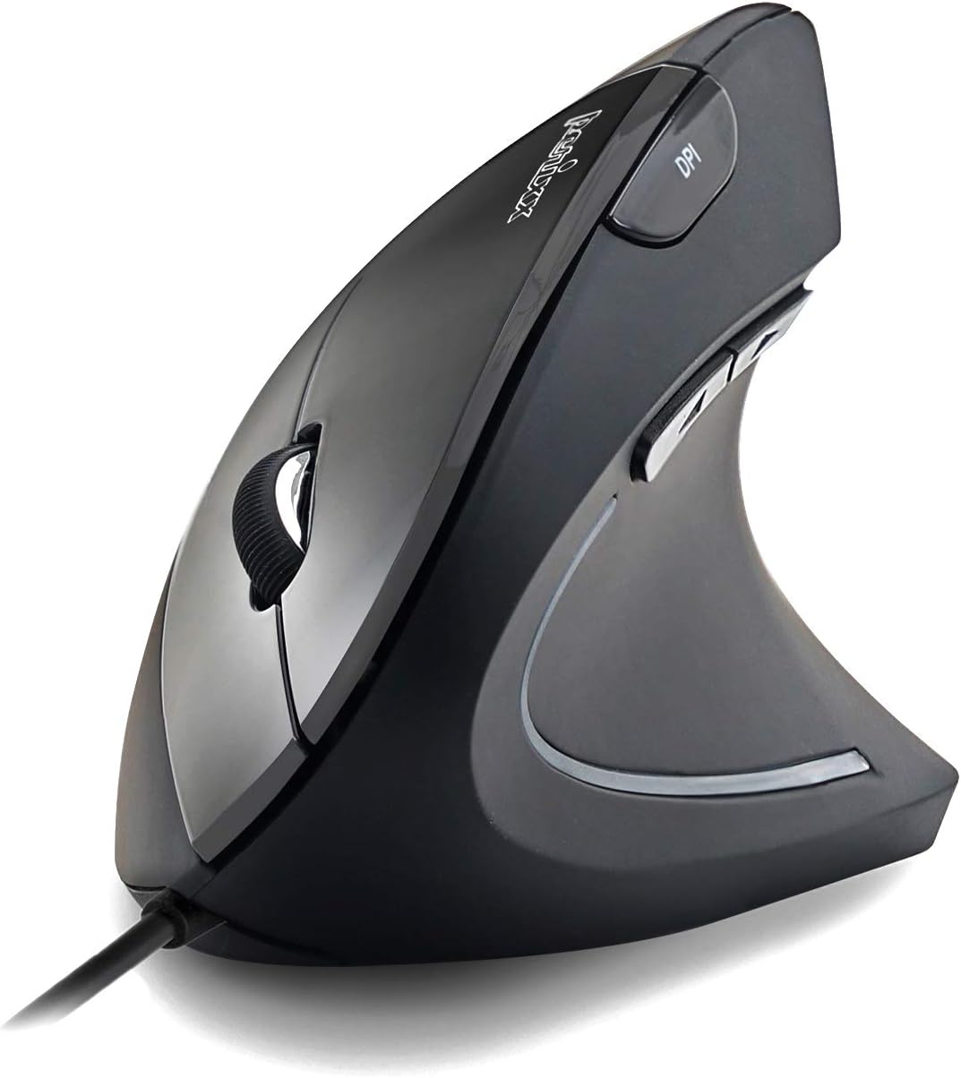 Perixx PERIMICE-513 Wired Ergonomic Vertical Mouse - 6 Buttons with 1000/1600 DPI - Right-Handed Design - Wired USB 5.9ft Cable - Black-6