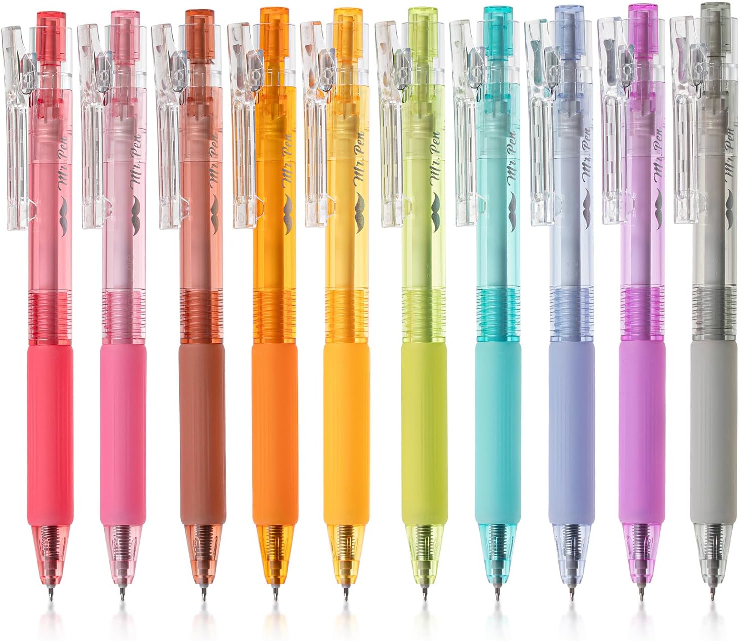 Mr. Pen- Retractable Gel Pens, 10 Pack, Candy Colors, Fast Dry, Gel Pens Fine Point 0.5mm, Retractable Pens, Cute Pens, Gel Ink Pens, Aesthetic Pens for Journaling, Colorful Pens, Fine Tip Pens-0