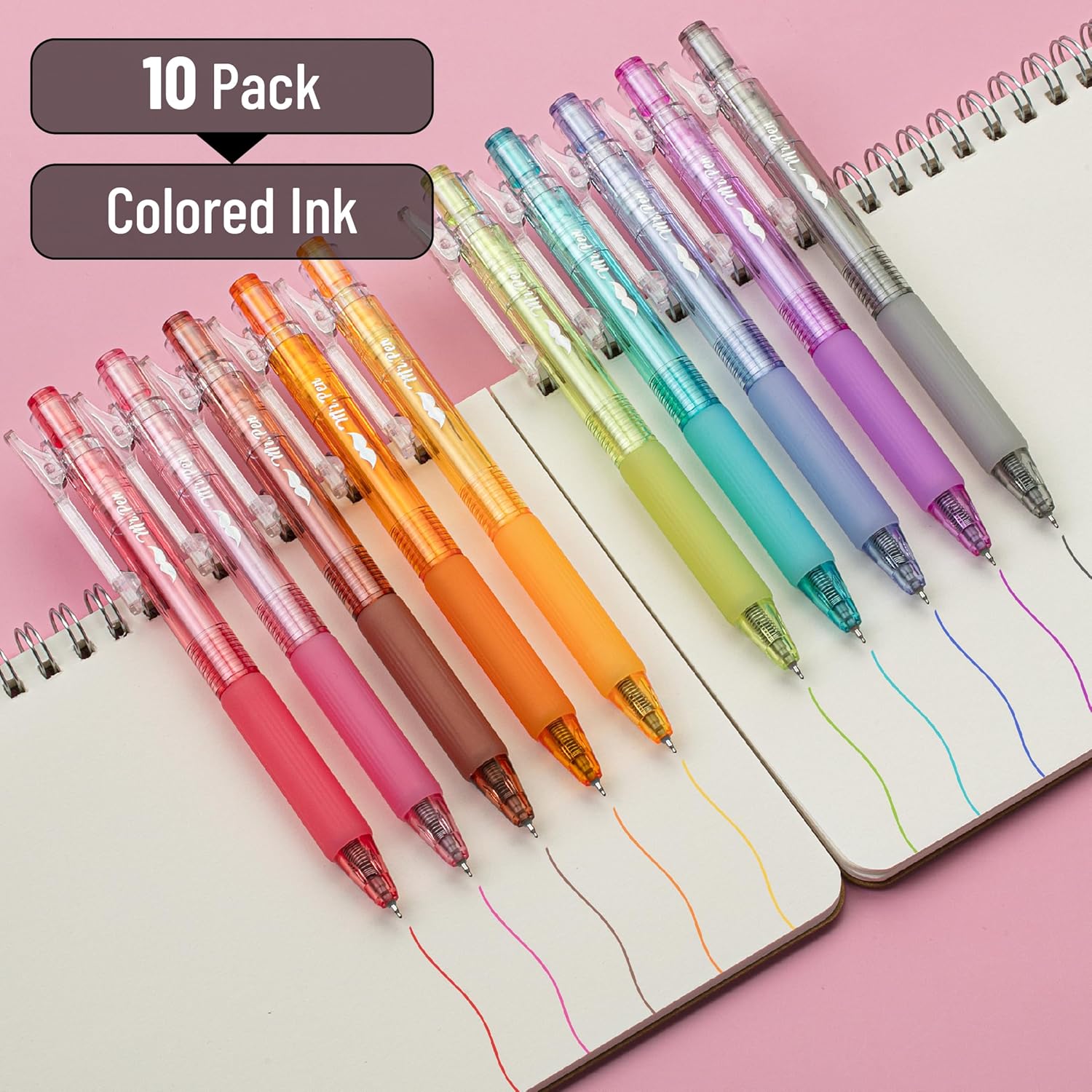 Mr. Pen- Retractable Gel Pens, 10 Pack, Candy Colors, Fast Dry, Gel Pens Fine Point 0.5mm, Retractable Pens, Cute Pens, Gel Ink Pens, Aesthetic Pens for Journaling, Colorful Pens, Fine Tip Pens-1