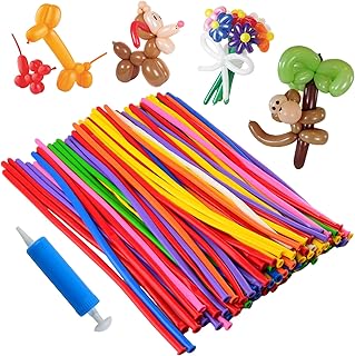 260 Twisting Animal Balloons Latex Modeling Balloons Assorted Color Thickening Long Magic Balloons with Pump for Birthday Party Clowns Holloween Xmas 150 Pcs