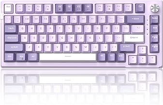 MageGee SKY81 75% Mechanical Gaming Keyboard, Gasket Hot Swappable Wired Custom Creamy Keyboard with 5-Layer Sound Dampening, Knob Control, RGB Backlit, NKRO for Win/Mac (Violet, Violet Switch)