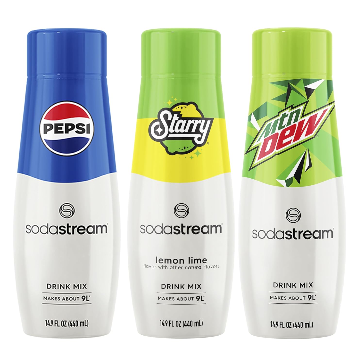 SodaStream Pepsi, Starry & MTN Dew, Regular, 440ml, (Pack of 3)-0