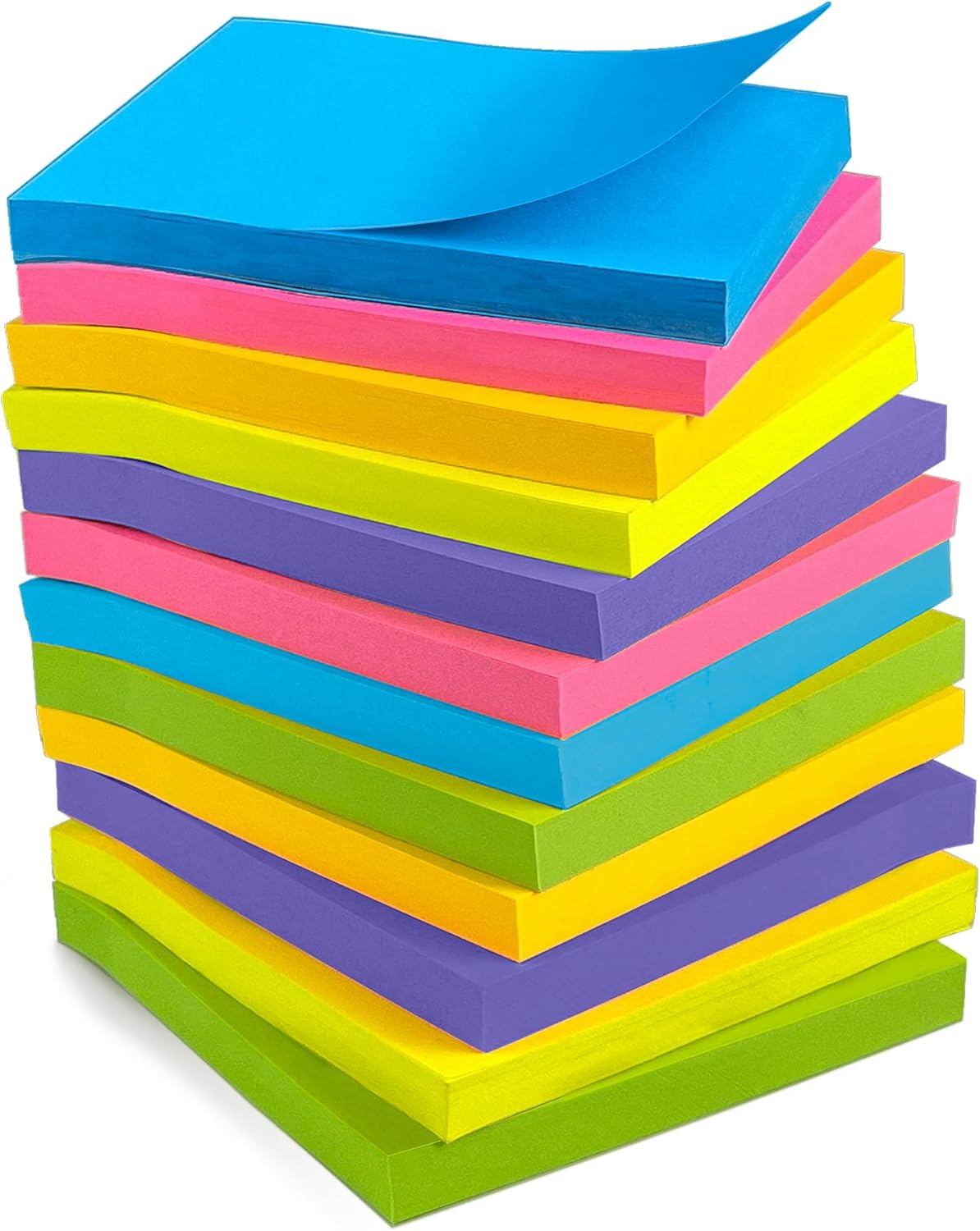 OHOME Sticky Notes - 12 Pads, 3”x3” - Colorful Self-Stick Post Notes Bulk - Office Desk Accessories | Teacher Classroom Must Haves,Aesthetic School Supplies for Home,Stocking Stuffers for Women Adult-0