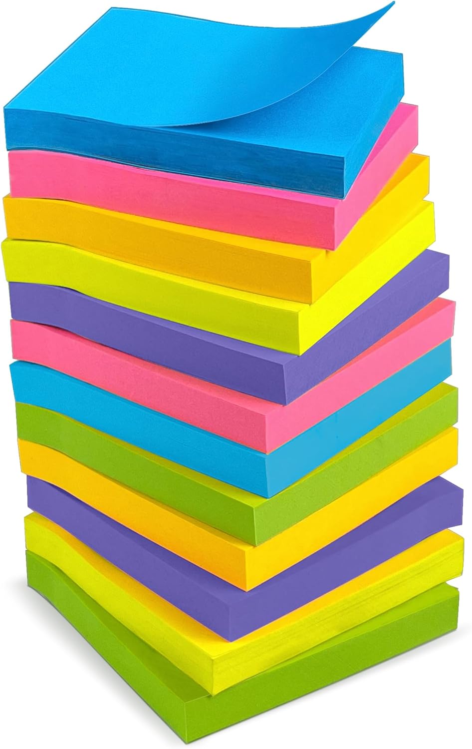 OHOME Sticky Notes - 12 Pads, 3”x3” - Colorful Self-Stick Post Notes Bulk - Office Desk Accessories | Teacher Classroom Must Haves,Aesthetic School Supplies for Home,Stocking Stuffers for Women Adult-6