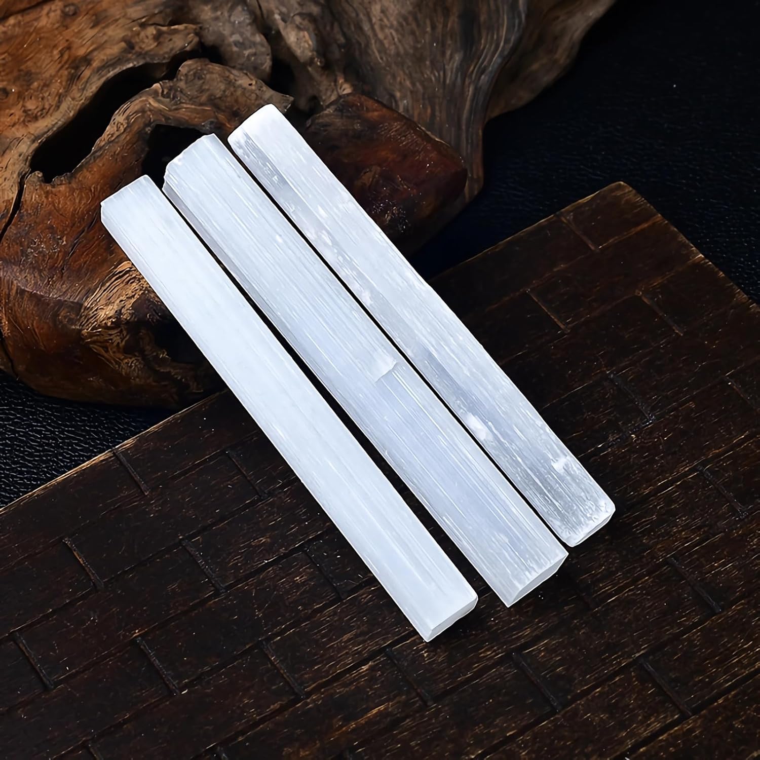 14PC Large Selenite Crystal Sticks -4In Raw Rough Selenite Crystals Bulk for Healing Reiki and Meditation Protection Wiccan Altar Supplies Selenite Stone-1