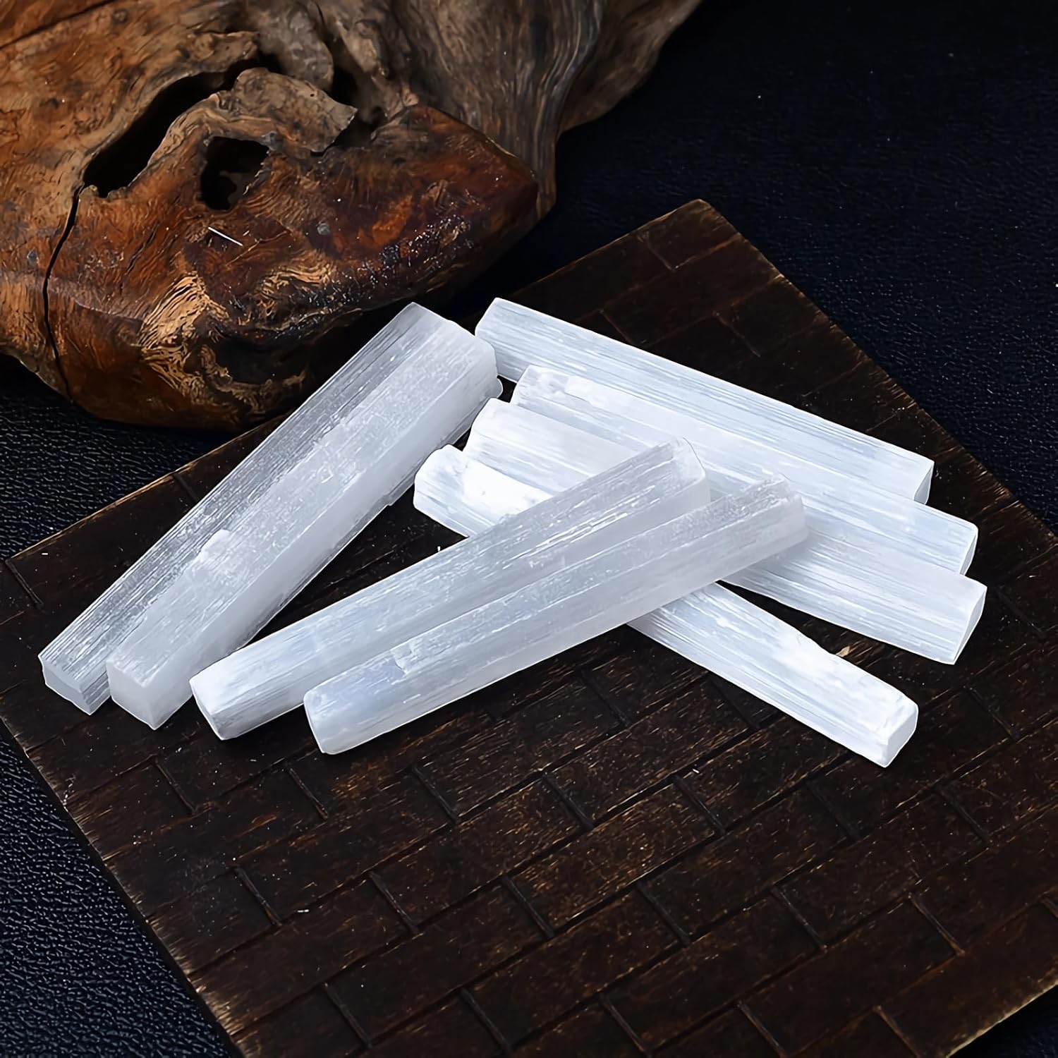 14PC Large Selenite Crystal Sticks -4In Raw Rough Selenite Crystals Bulk for Healing Reiki and Meditation Protection Wiccan Altar Supplies Selenite Stone-2