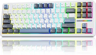 AULA Wireless Keyboard, F87 Mechanical Keyboard Hot Swappable Custom Keyboard, 2.4Ghz/Type-C/Bluetooth Gaming Keyboards, Gasket Structure Linear Greywood Switches RGB Backlit Keyboard for WINS/PC/Mac