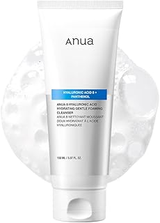 ANUA Hydrating Gentle Foaming Cleanser, Hyaluronic Acid, Glycerin, Zinc, Panthenol, Korean Face Wash for Dry Skin, for Double Cleansing, Korean Skincare (150ml/5.07fl oz.)