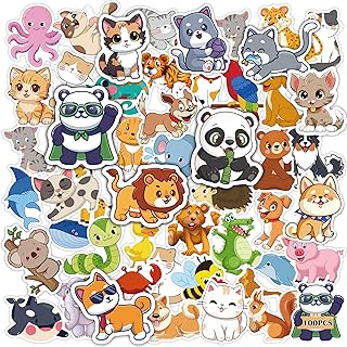 OHOME Stocking Stuffers for Kids - Water Bottle Stickers for Kids,Cute Animal Aesthetic Sticker Pack - Party Favors for Kids 4-8 | 3-12 Boy Girl Birthday Gift,Arts Crafts Preppy Stuff for 8-12,100 PCS