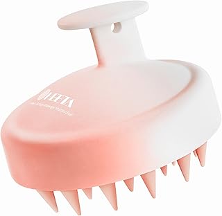 HEETA Scalp Massager Hair Growth, Scalp Scrubber Exfoliator with Soft Silicone Bristles for Dandruff Removal, Shampoo Brush for Wet Dry Hair Scalp Care, Gradient Pink