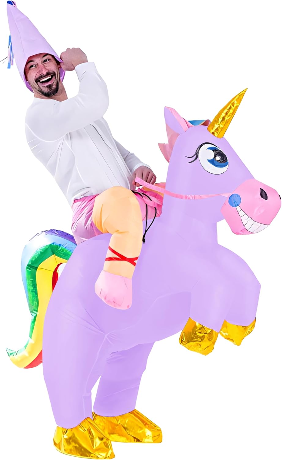 Spooktacular Creations Inflatable Costume, Riding a Unicorn Air Blow-up Deluxe Halloween Costume Adult-3