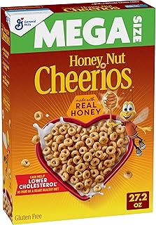 Honey Nut Cheerios Heart Healthy Gluten Free Breakfast Cereal, Mega Size, 27.2 oz