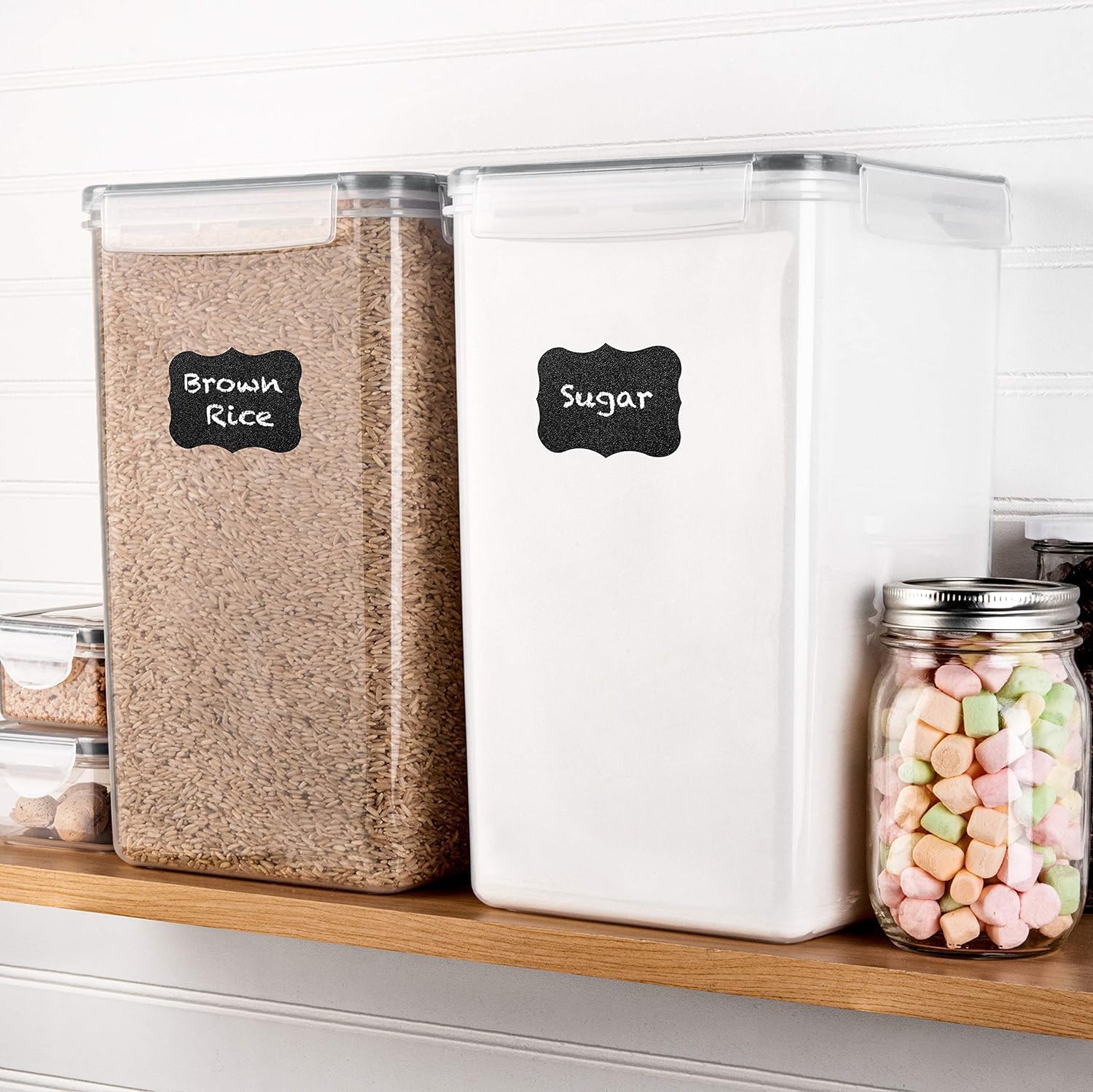 WHITE FEATHER SUPPLIES 2 PC [6.5L / 220 Oz] Large Food Storage Containers with Lids Airtight - BPA Free Clear Plastic Kitchen and Pantry Storage Containers, Bulk Storage for Cereal, Flour, Sugar, Rice-8