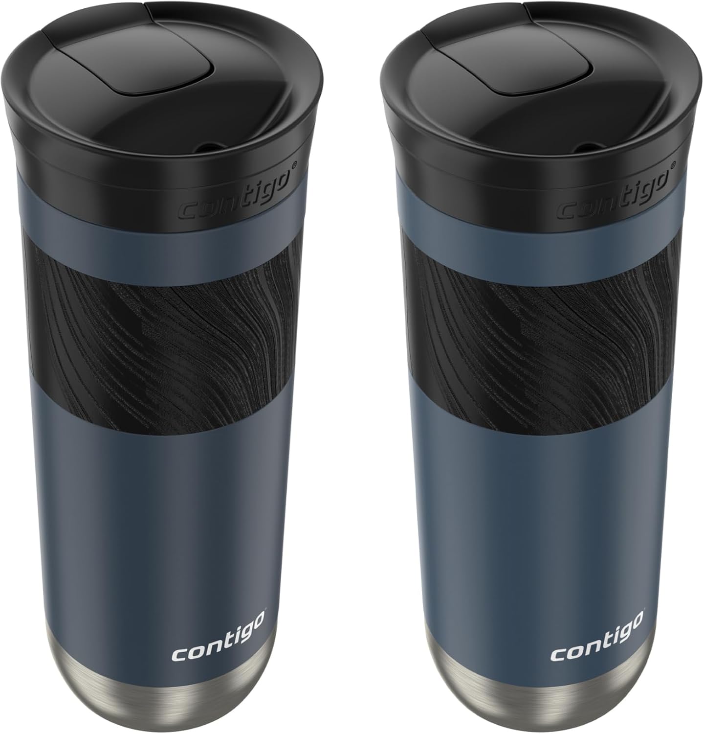 Contigo Byron 2.0 Stainless Steel Travel Mug with SNAPSEAL Lid and Grip, 20 oz, 2-Pack, Blueberry; Midnight Berry-0