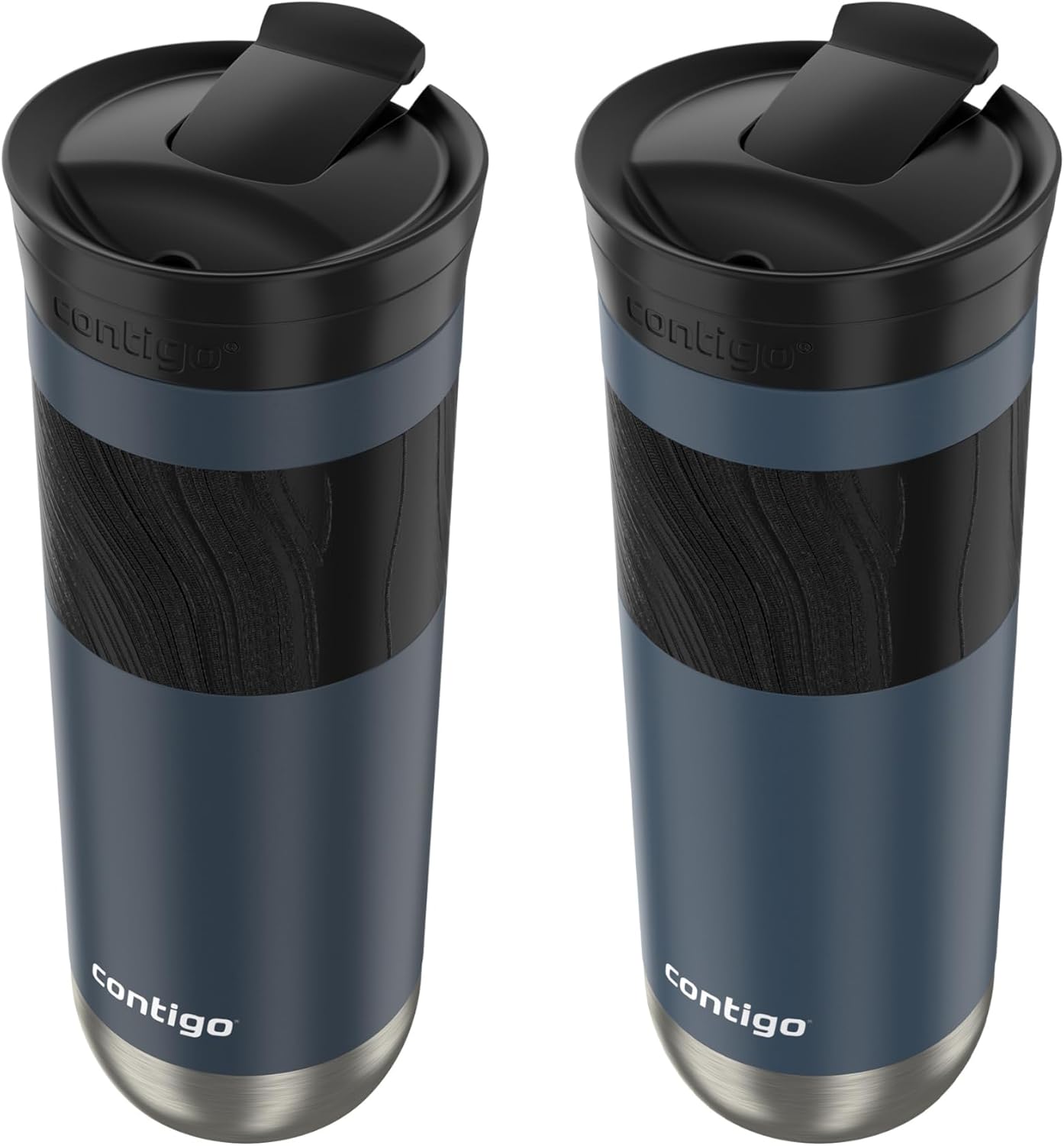 Contigo Byron 2.0 Stainless Steel Travel Mug with SNAPSEAL Lid and Grip, 20 oz, 2-Pack, Blueberry; Midnight Berry-3