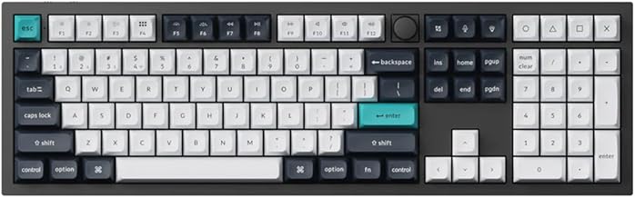 Keychron Q6 Max 100% Full-size Layout Custom Wireless Mechanical Keyboard With Knob, QMK/VIA Programmable 1000Hz 2.4 GHz/Bluetooth/Wired RGB Backlit for Mac Windows, Gateron Banana Switch-Carbon Black